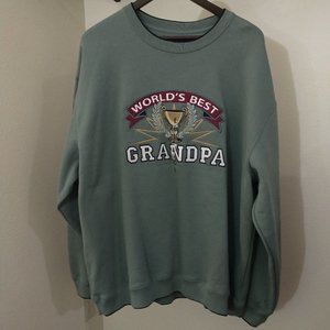 NWT World's Greatest Grandpa Sweatshirt Green Lg